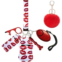 Cute Keychain Set for Women & Girls Beaded Wristlet, Pom Pom, Tassel & Lip Balm Holder Included
