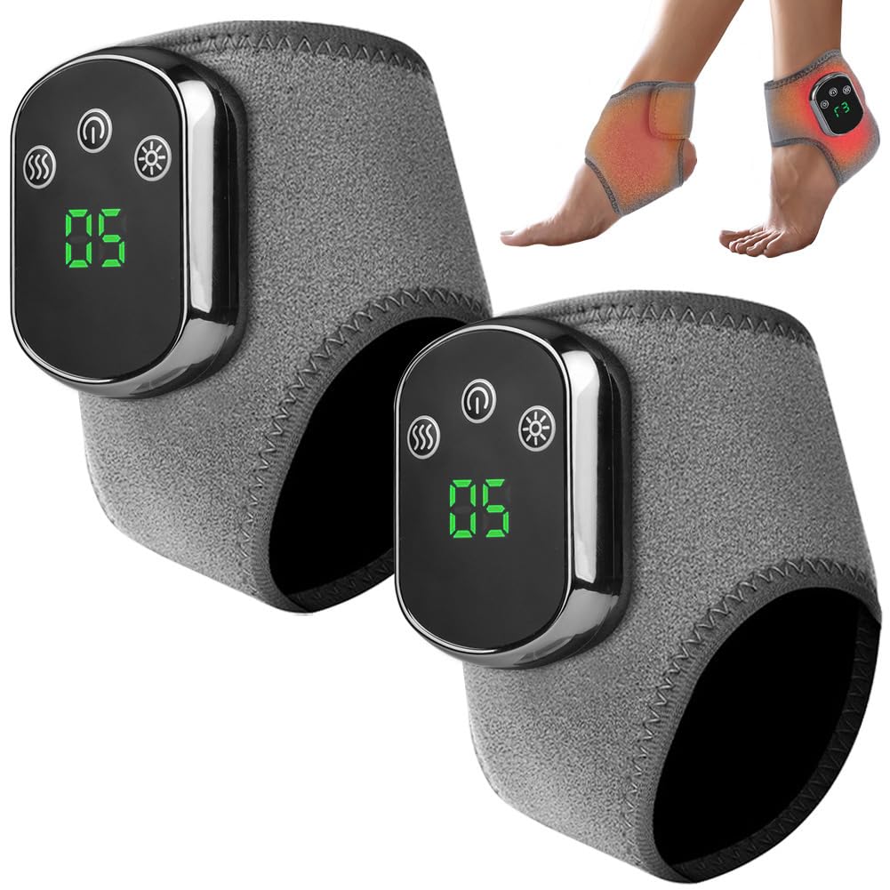 Fussmassagegerät,3-in-1 Fußmassagegerät Neuropathie mit Wärmetherapie und Vibration,Kabelloses Heating foot massager mit 3 Vibrationsmodi & 5 Wärmestufen für Fussmassagegerät Durchblutung (2PCS)