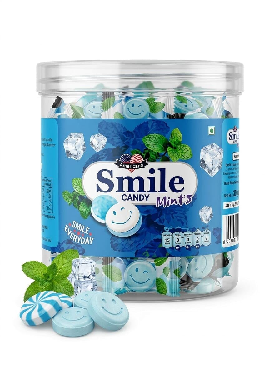 Americano Smile Candy Mints Jar, Mint Flavours-image-16