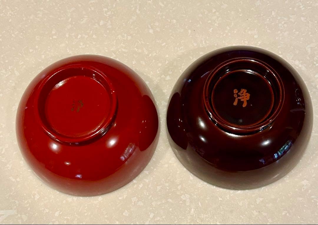浄法寺塗 夫婦椀 2個セット 浄法寺漆器 そば椀2客セット(朱・溜)【