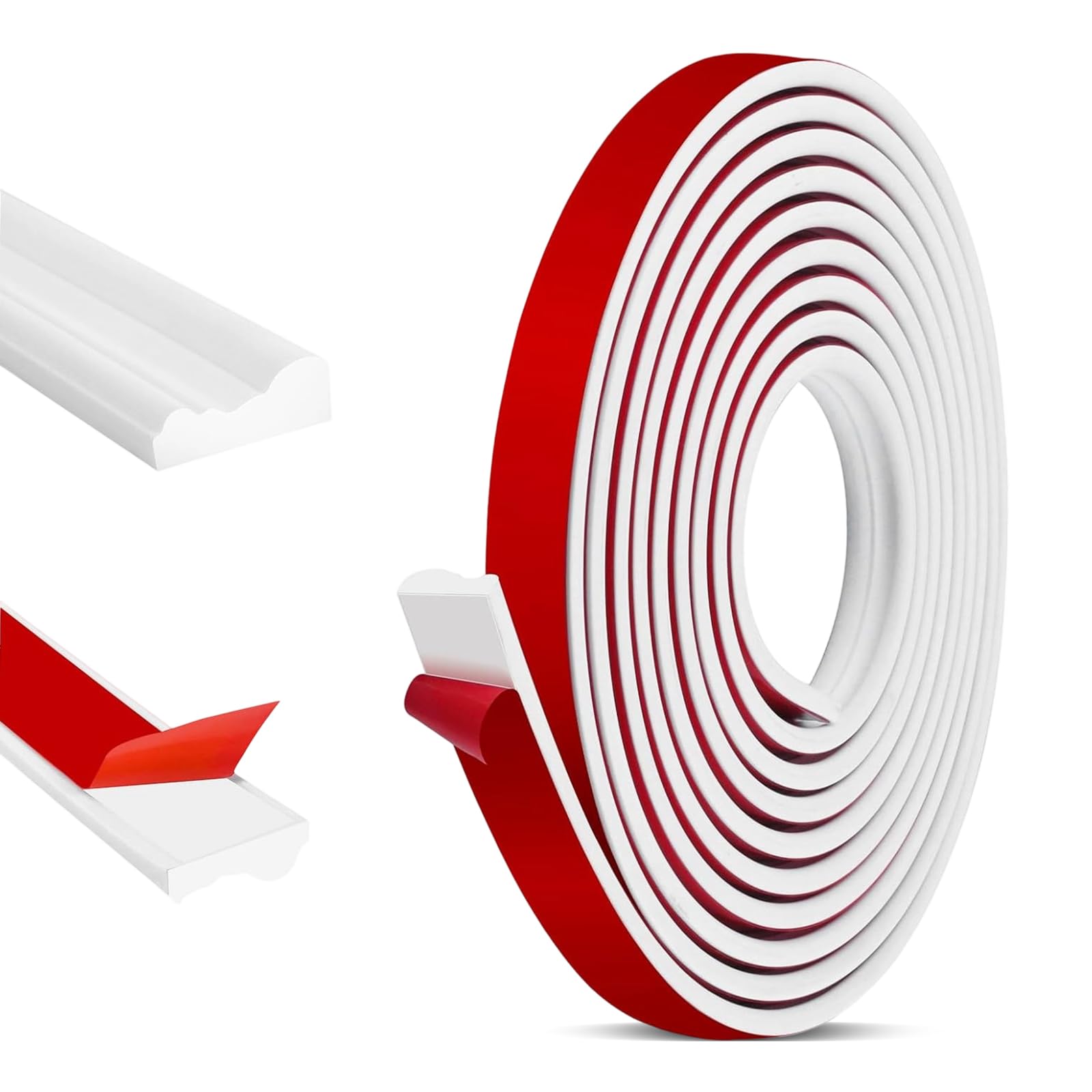 YUDAWN Peel and Stick Wall Moulding Panels, 5M × 32MM Panelling Kit Stick on Panelling for Walls for Mirror Frames Chair Rails Home Decorations Wall Protection (White)