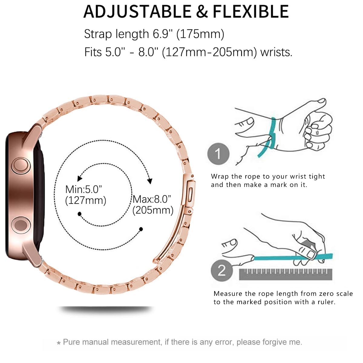 DEALELE Bracelet de rechange compatible avec Samsung Galaxy Watch 7 / FE / 6/6 Classic / 5/5 Pro / 4/4 Classic / 3 41 mm, 20 mm pour Huawei GT3 42 mm / GT2 42 mm, homme et femme