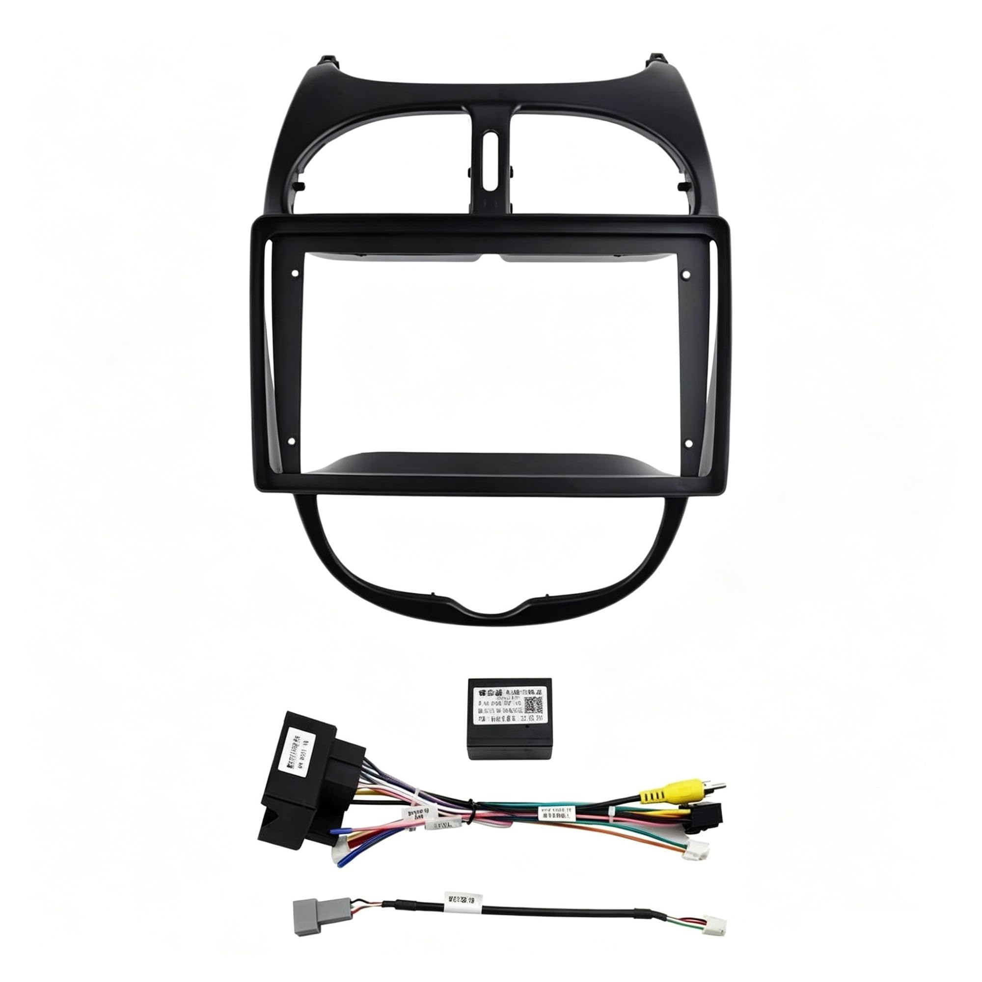 Fascia Marco Radio Coche Kit Instalación Reacondicionamiento Tablero 9 Pulgadas, Panel Reproductor DVD Estéreo, Marco Audio GPS con Android, Bisel para Peugeot 206 2002-2010