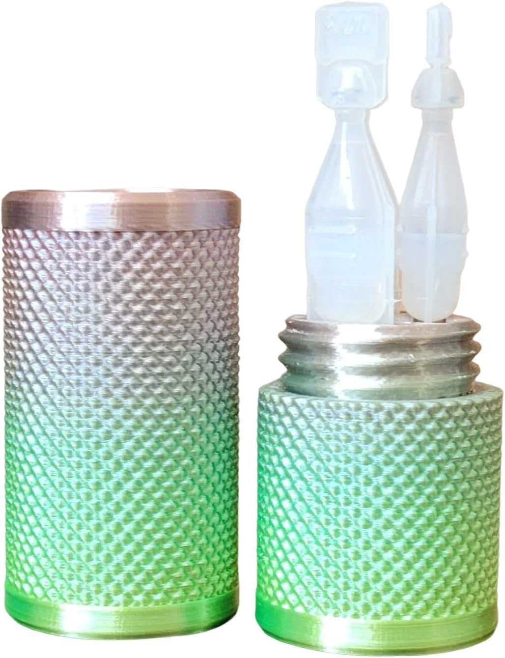 Znet3D Eye Drop Vial Holder & Travel Carry Case - Securely Holds Three (3) Single-Use Vials - Screw-On Lid, Knurled Pattern - Keep Vials Safe & Secure While Traveling (Multi-Color)