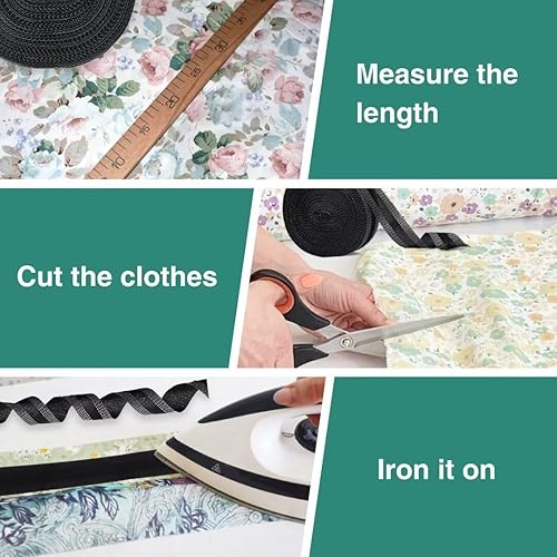 Miniatura 4 de Cinta adhesiva de dobladillo instantáneo para planchar, cinta de dobladillo para pantalones, 65.6 ft (0.94 pulgadas x 22 yardas), cinta adhesiva de