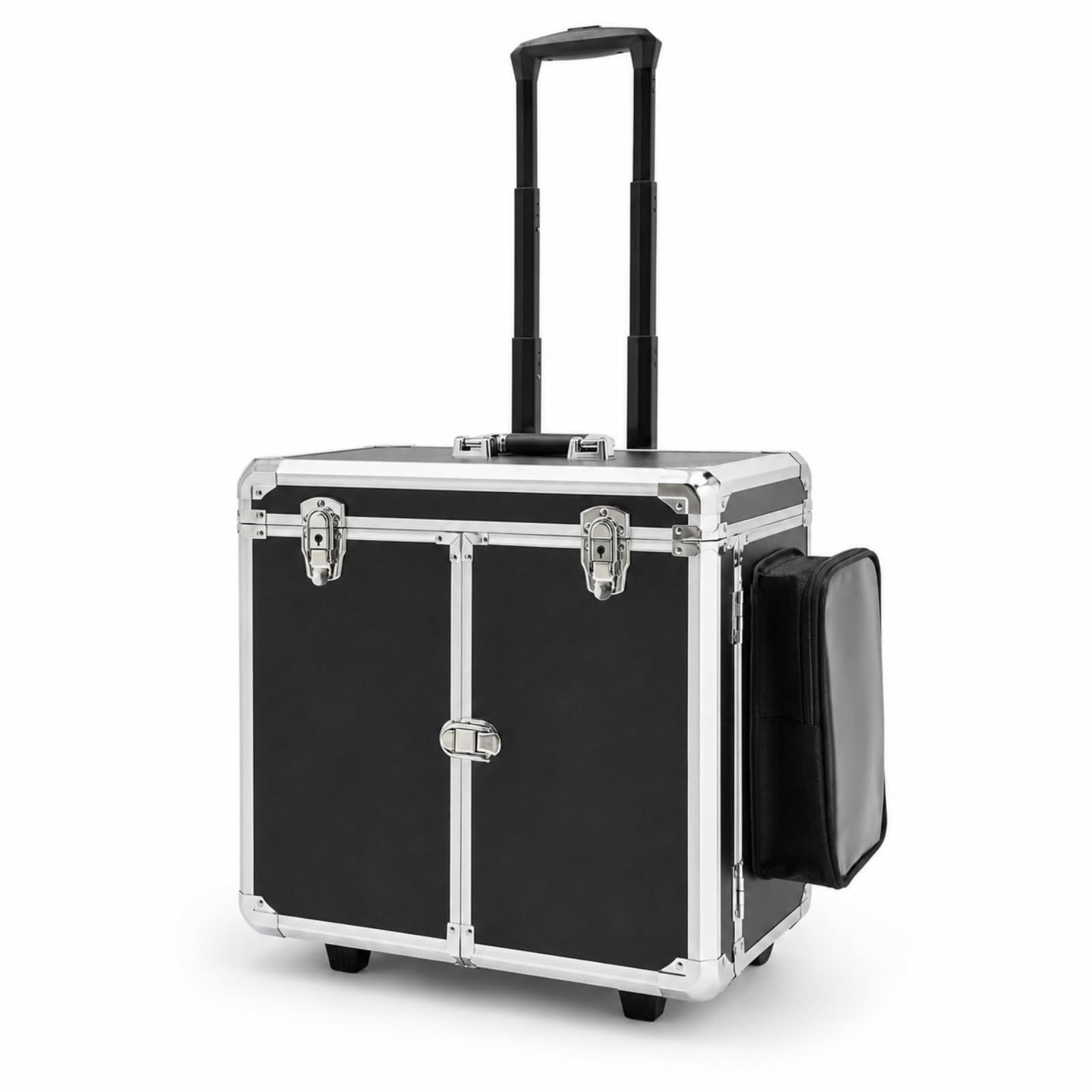 Fußpflege Koffer 46x29x42cm Werkzeugkasten Mobiler Fußpflegekoffer Nageldesign Koffer für Fußbadgeschäfte, Massagesalons, Schönheitssalons (Schwarz+Silber)