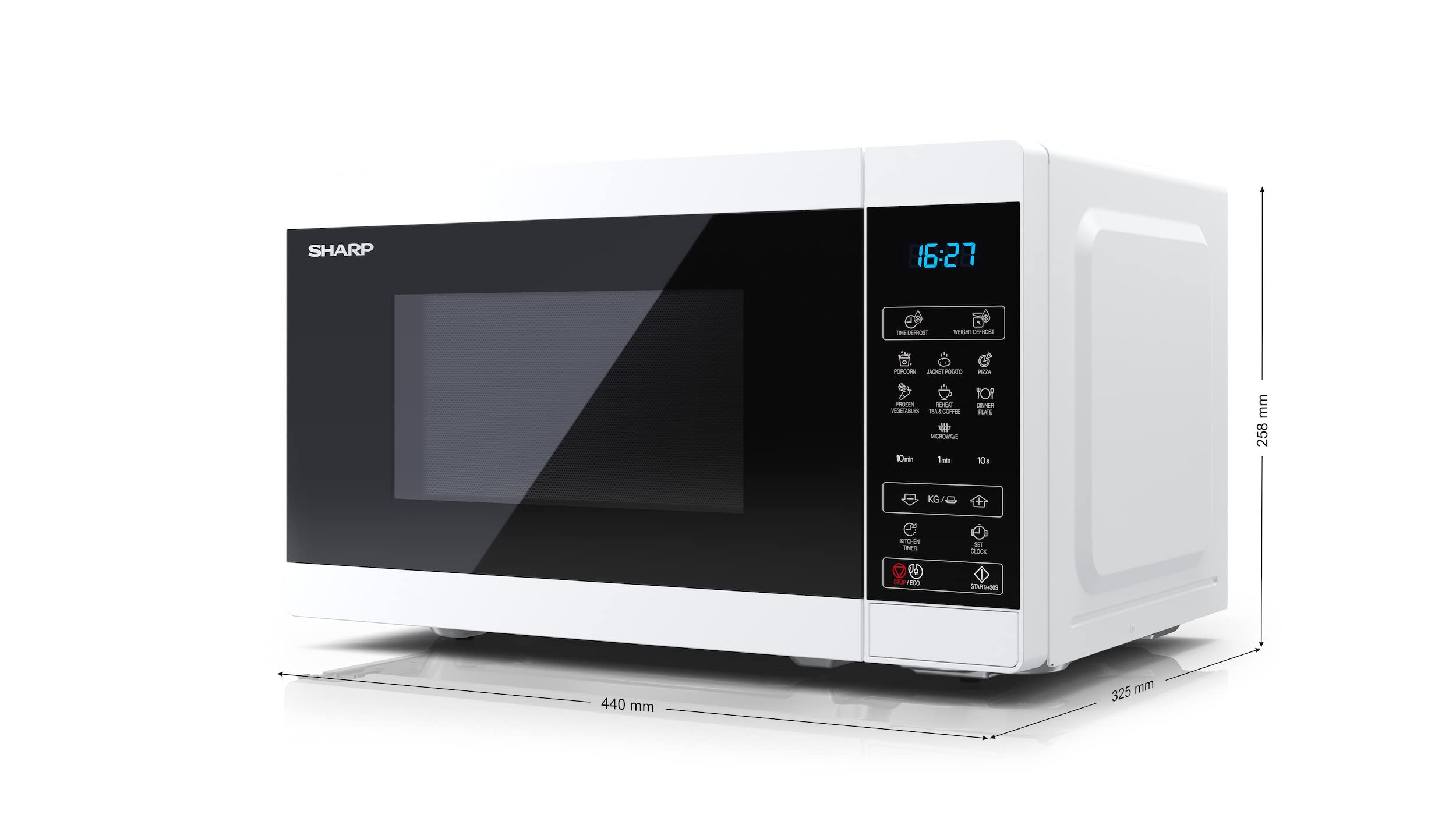 SHARP Mikrowelle YC-MS02EW, Weiß, 20 Liter, 800 W