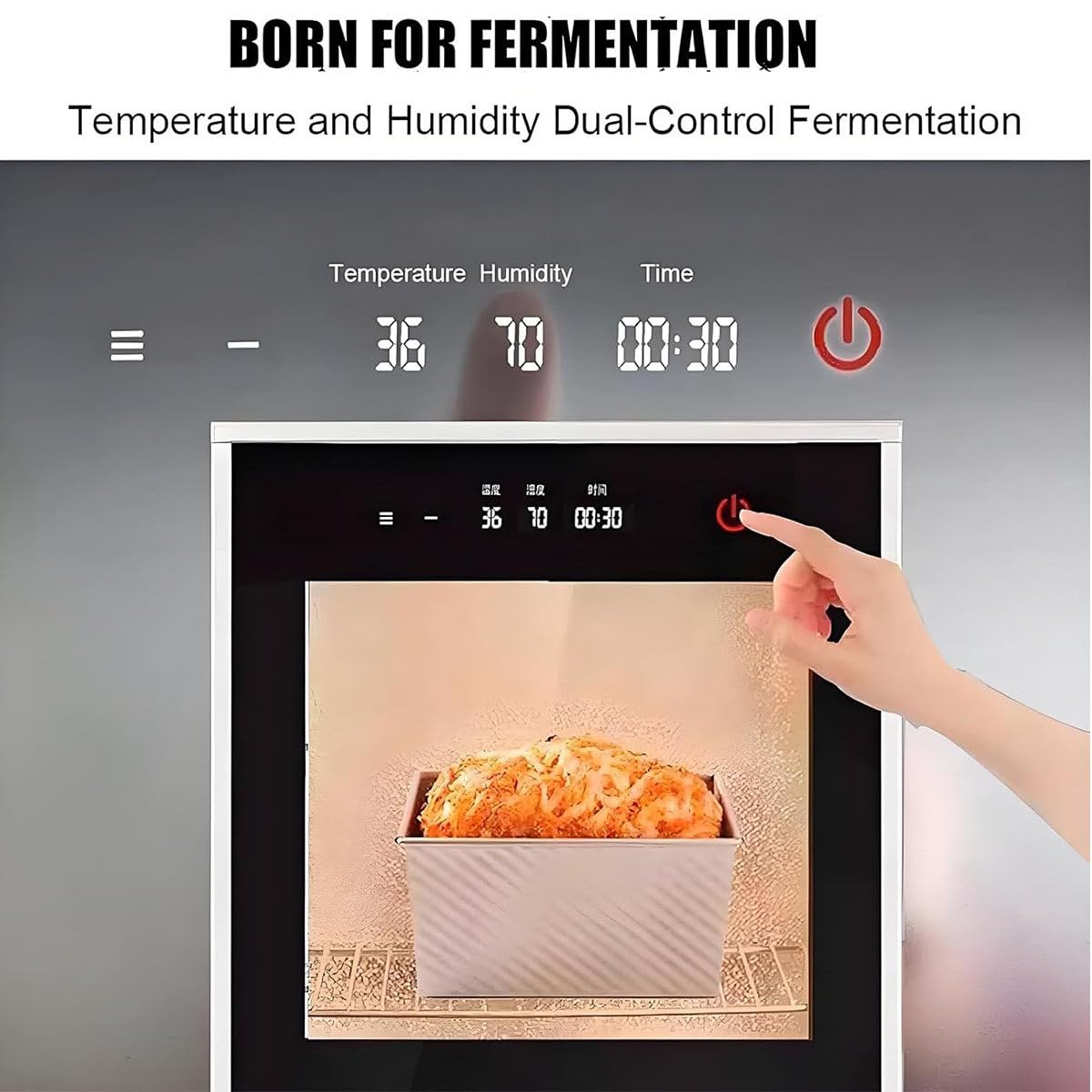 Zestaw Pojemnika Do Wyrastania Ciasta Na Pizzę, Elektryczna Maszyna Do Wyrastania Ciasta 40 L,Pojemnik Do Wyrastania Chleba,Kontrola Wilgotności I Temperatury,Do Pieczenia W Domu