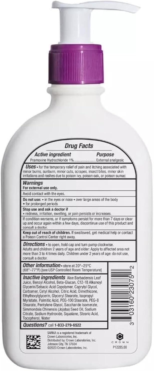Sarna Sensitive Anti-Itch Lotion for Eczema and Sensitive Dry Skin Itch Relief, 7.5 Ounce