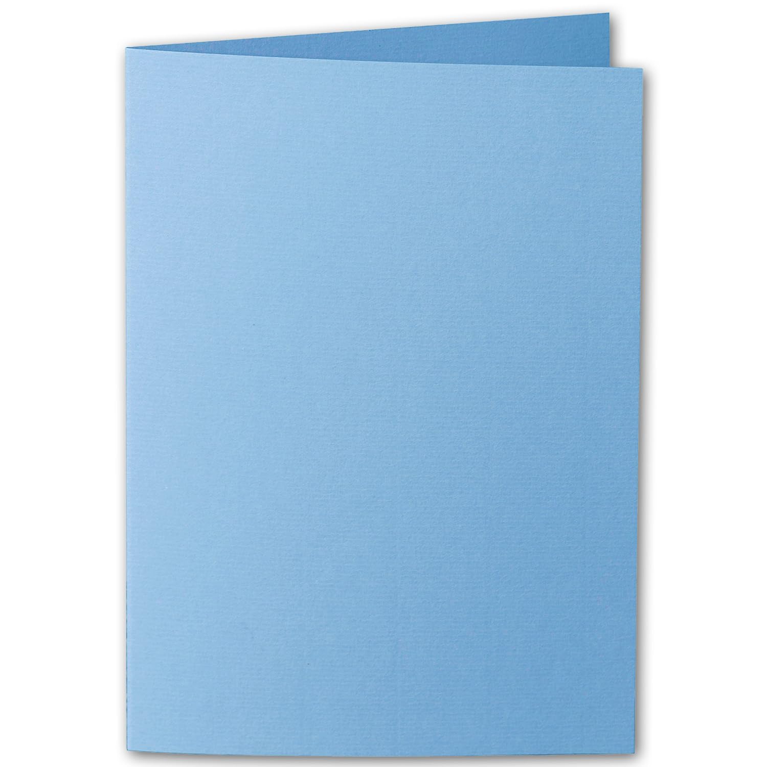 ARTOZ 100 x kartki składane DIN A5 – Mariański błękit (niebieski), prążkowane, 148 x 210 mm, kartki składane, podwójne, puste kartki o gramaturze 220 g/m², szlachetne prążkowanie Egoutteur