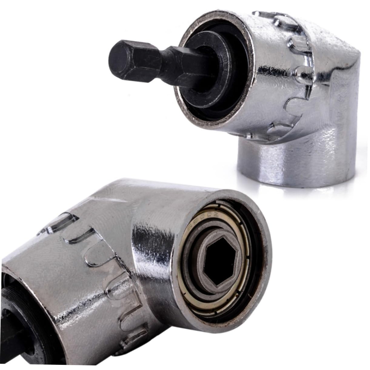 105 Degree Angle Driver Screwdriver Bit Connector for Wrench Use | Chrome Vanadium Steel, Magnetic 1/4 Inch Socket, 360 Degree Thumb Flange, Compatible with Drill and Driver