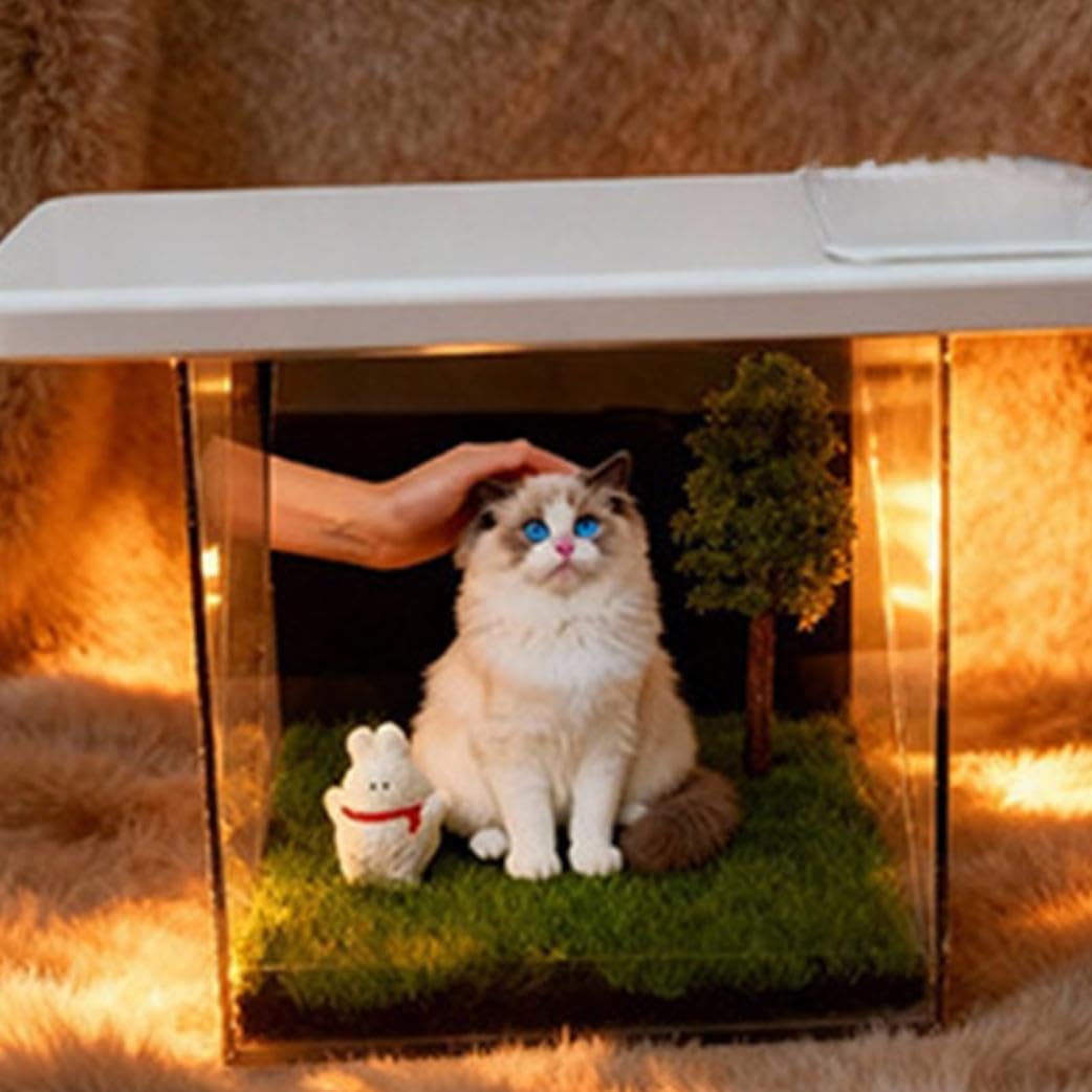 Pet Hologram, Personalized 3D Pet Holographic Memorial Box, Dog Shadow Box Memorial, Clear Holographic Image, High-Transmittance Display for Dog Cat Lovers, Pet Remembrance Ornament (Clear) - Image 2