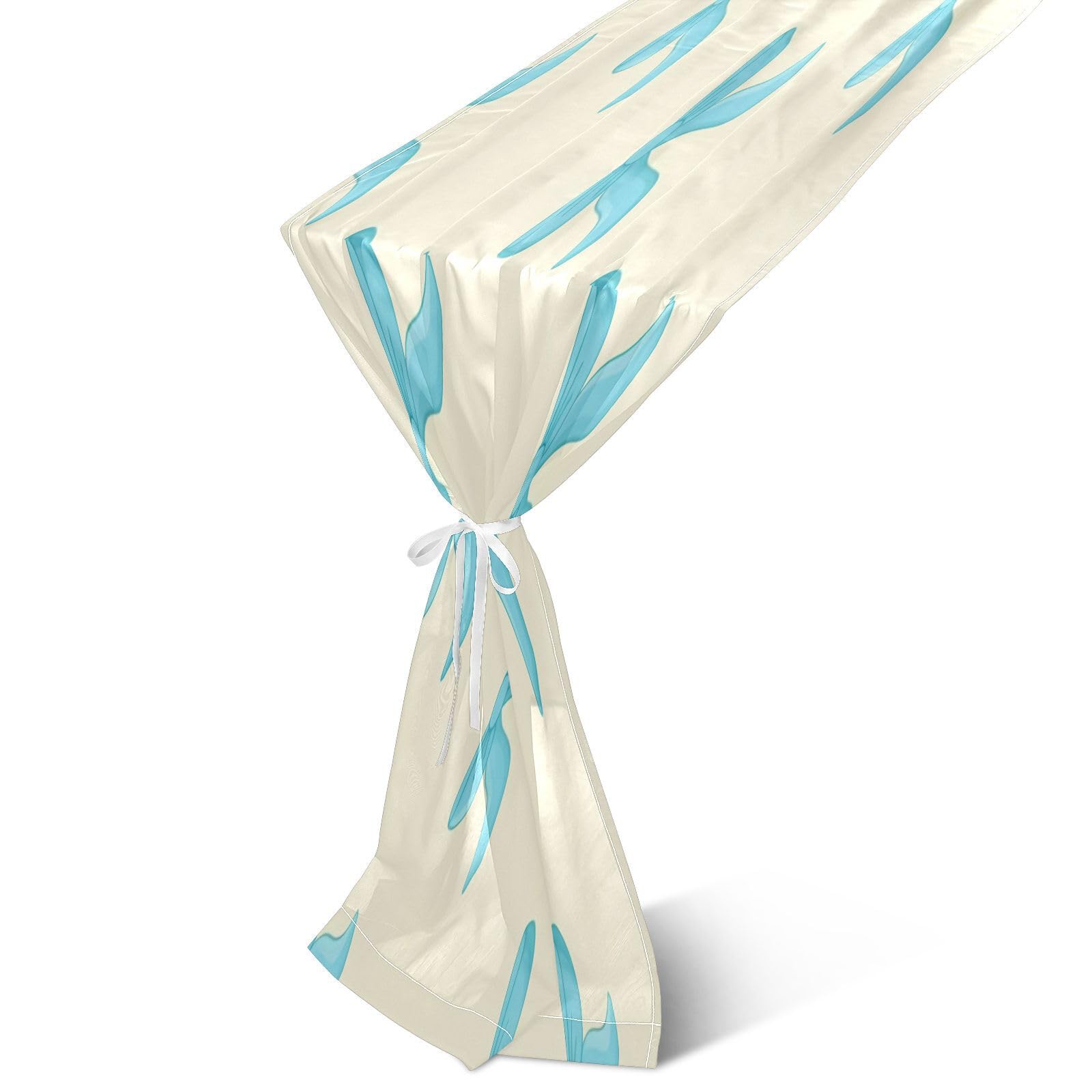 BURSTDDY Chiffon Table Runner,18x108Inch Bow Gauze Table Runners for Wedding Party Birthday Home Decor Holiday Decorations