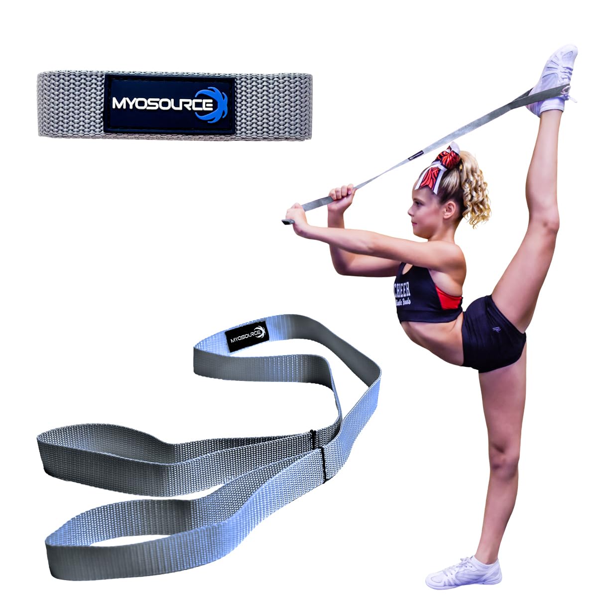 Myosource Kinetic Bands Cheerleading Flexibility Stunt Strap - Improve Stretching and Stunts for Cheer Dance Gymnastics & Physical Therapy – Stocking