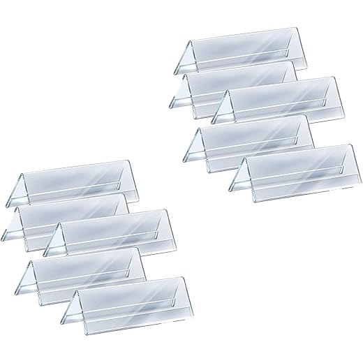 Shuban Clear Acrylic Desk Name Plate Holder 10 Pack