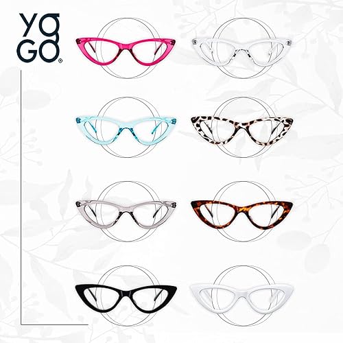 Miniatura 4 de Yogo Vision Gafas de lectura con bloqueo de luz azul, lentes de ojo de gato, para lectura de computadora, antifatiga ocular para mujeres, paquete de