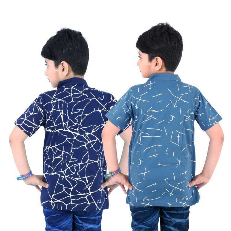 Image of Jam & Sugar Boys Cotton Printed T-Shirt with Attached Shrug Jacket - Half Sleeves
