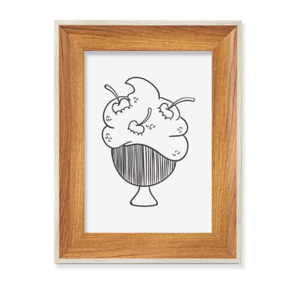 Tasse de crème glacée cadre photo bois pour décorer votre salon et bureau