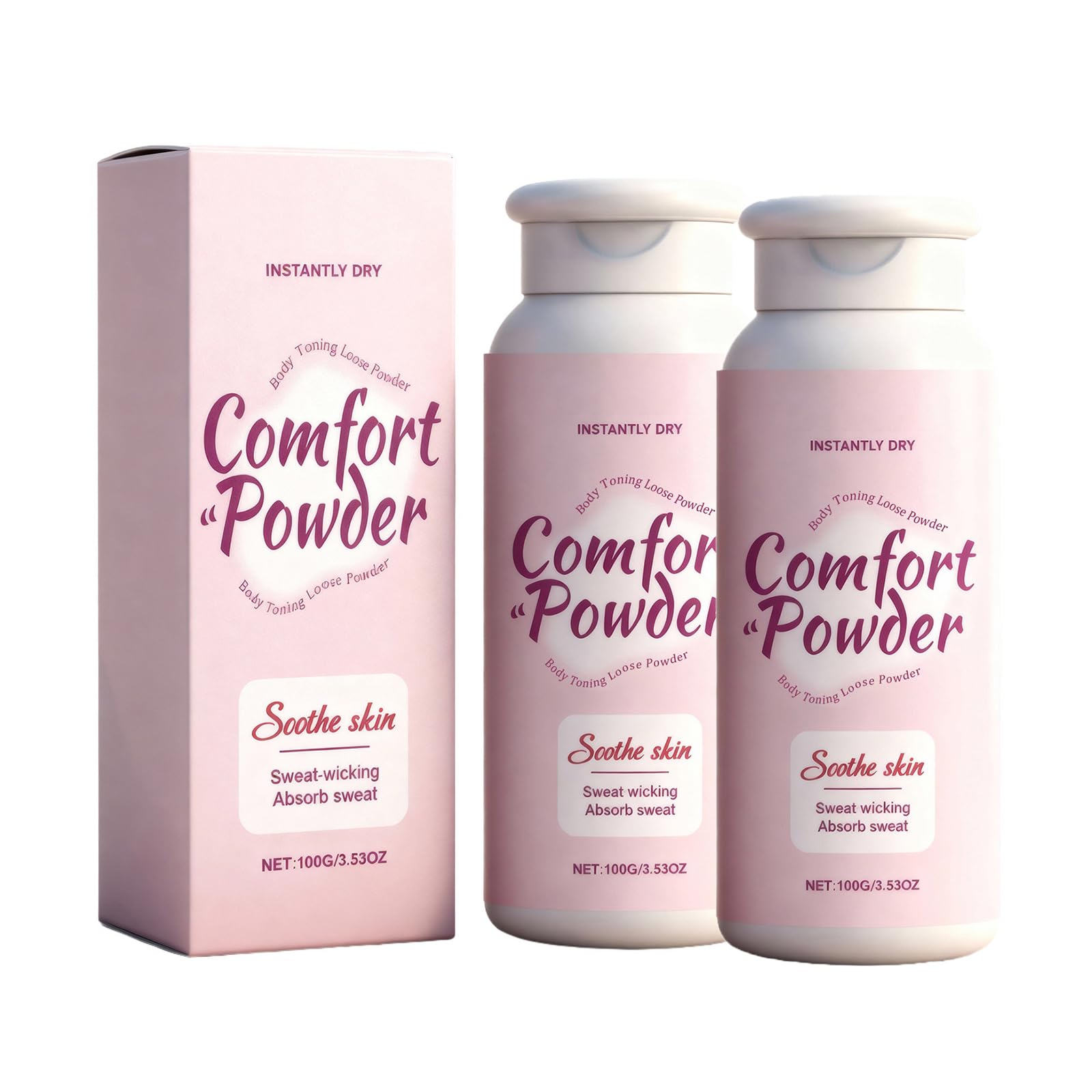 Polvo cómodo, confianza en sí mismo y este polvo corporal sin talco absorbe el sudor, evita el roce durante todo el día, cuidado de cuerpo completo para mujeres (2)