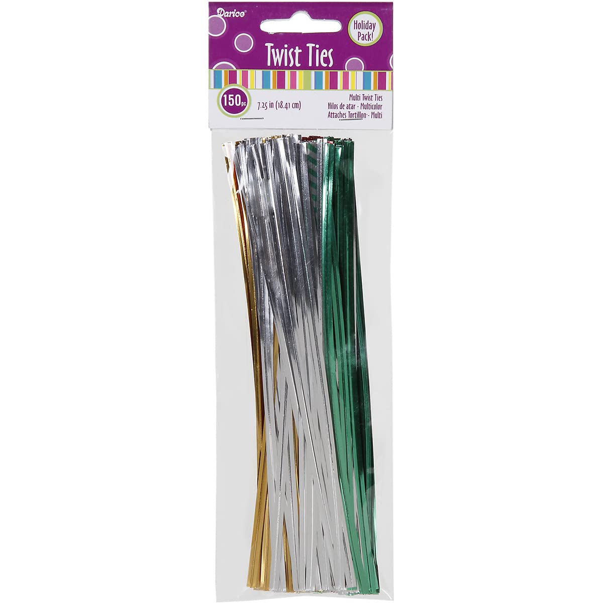 Darice, 150 Piece, 7.25 Inch, Twist Ties, Holiday Colors May Vary-picture-19
