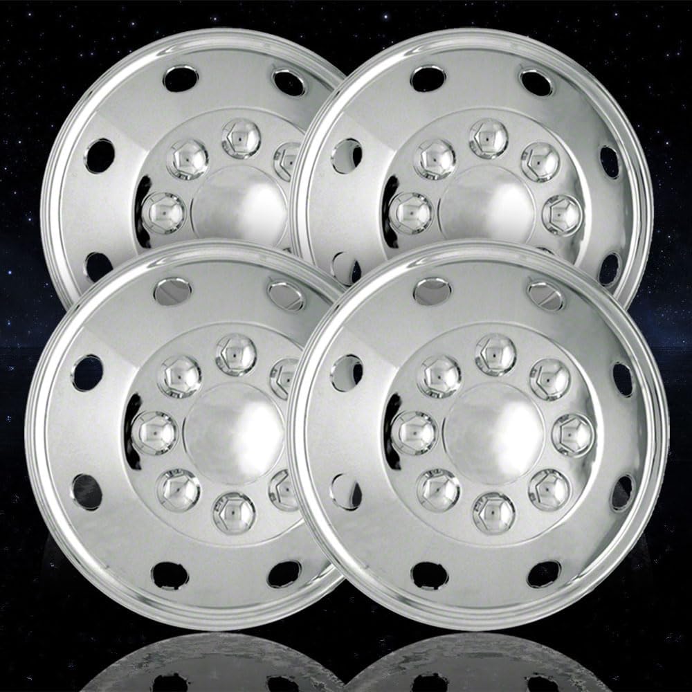 4-pack of 16' Push-on Polished 8 Lug Wheel Simulators