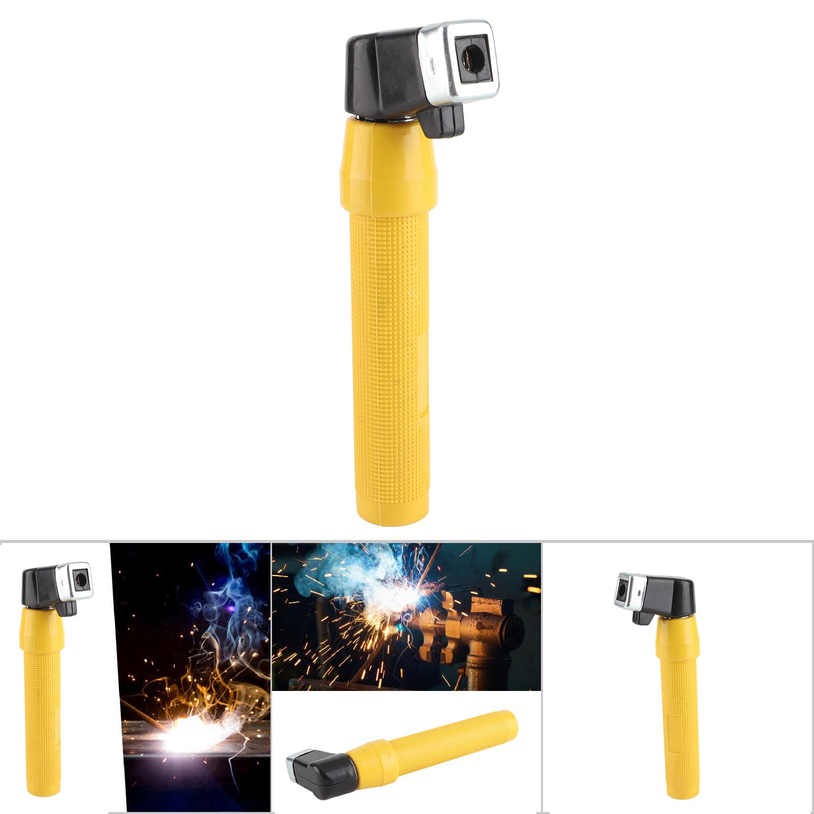 Electrode Holder Welding Tool 400Amp Soldering Arc Rod Welding Electrode Clamp Set (Yellow)