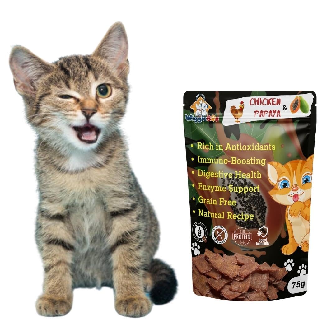 See full amazon price history chart for WiggleBoo Chicken & Papaya Cat Treat | Protein Rich | Fiber Rich | Crunchy Healthy Snacks (75 Grm) WiggleBoo Chicken & Papaya Cat Treat | Protein Rich | Fiber Rich | Crunchy Healthy Snacks (75 Grm) (B0C6279D2M) Amazon Price History, Amazon Price Tracker