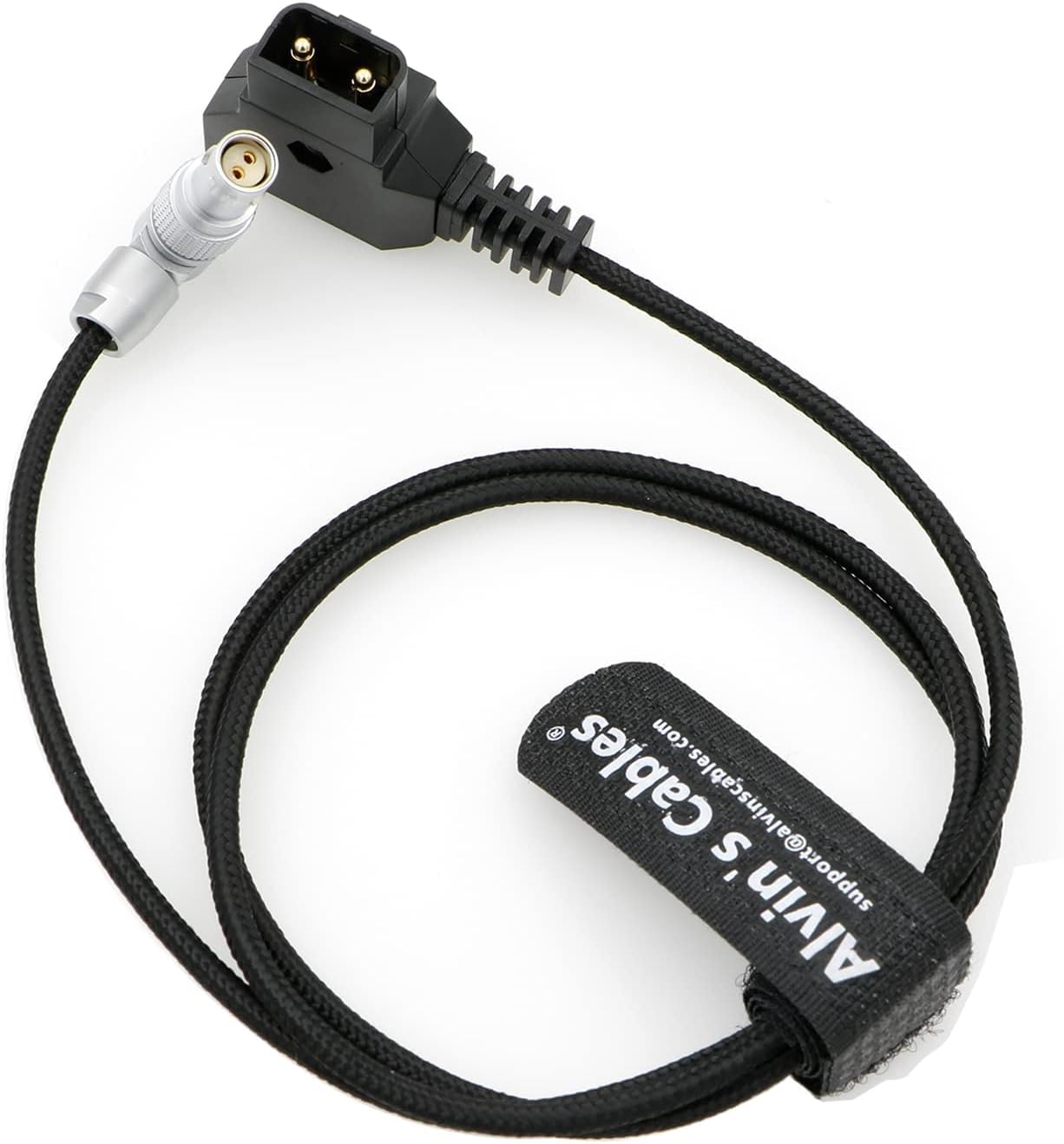 Alvin’s Cables Flexible Power Cable for RED Komodo Camera Rotatable Right Angle 2 Pin Female to D-tap Braided Wire 80cm|31.5inches