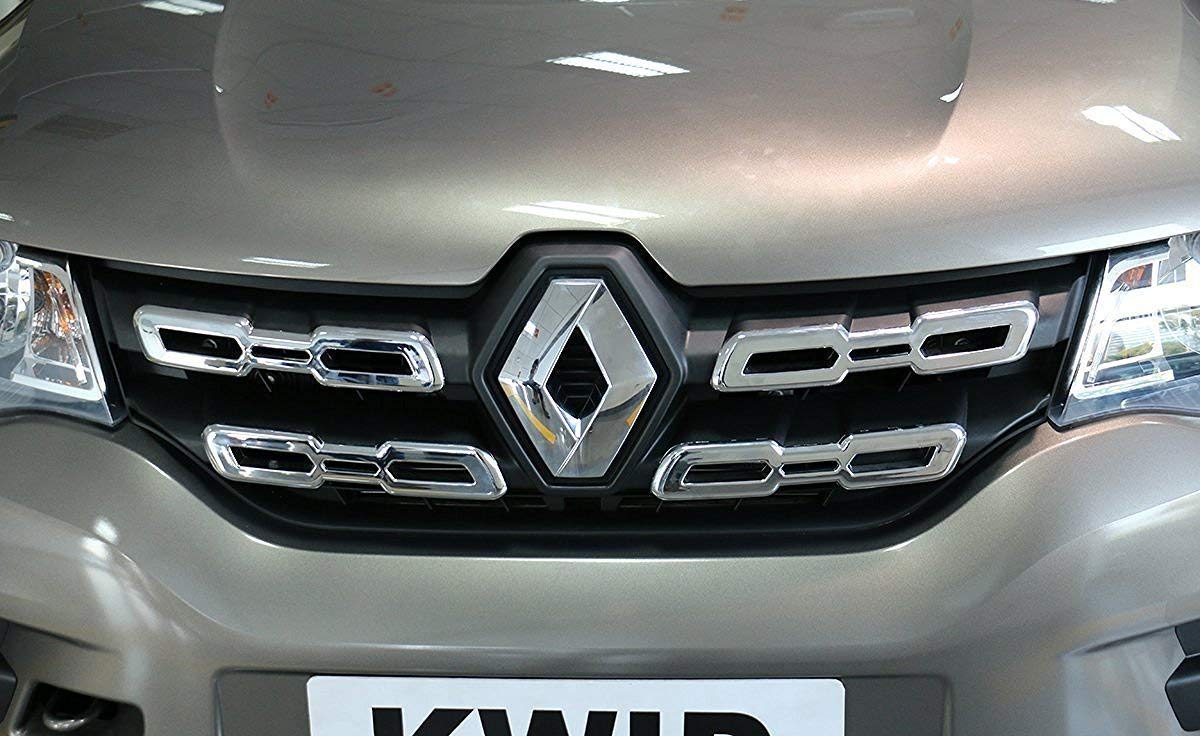 Rishab Enterprises Premium Quality Front Chrome Grill Hammer for Renault Kwid - Set of 4pcs