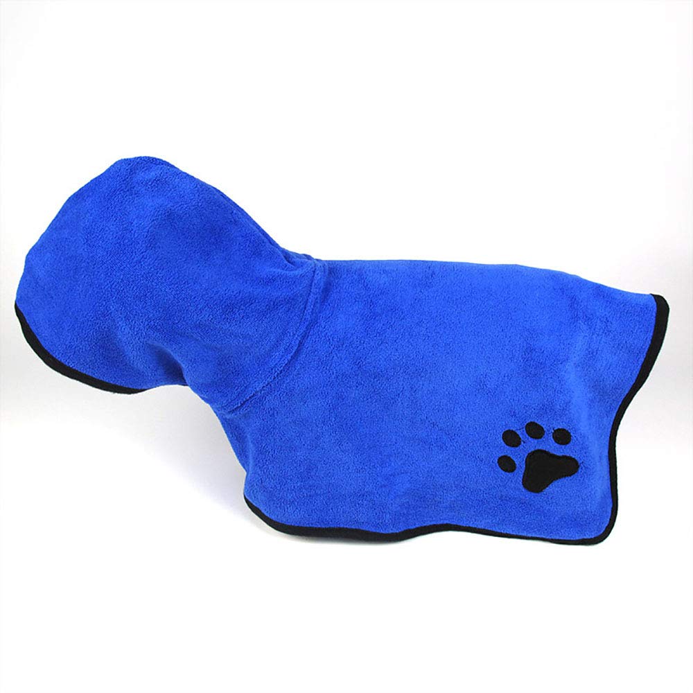 Microfibre Serviette de Bain pour Animaux de Compagnie à Séchage Rapide Rapidement Absorbant Robe de Bain d'eau pour Chien et Chat (Bleu)