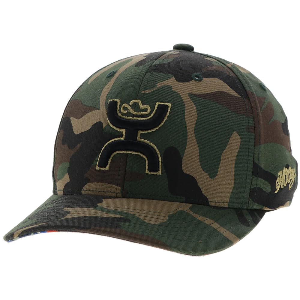 HOOEY Chris Kyle Adjustable Snapback Hat – Mid Profile 6-Panel Breathable Mesh Baseball Cap, Trucker Hat for Men and Women, Camo, One size
