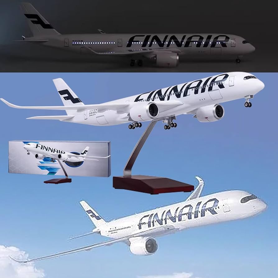 Aアウトレット 模型飛行機フィンエアーフィンランド航空 A350 LED光る フィンランド航空 エアバス A350 模型飛行機 飛行機模型 フィン