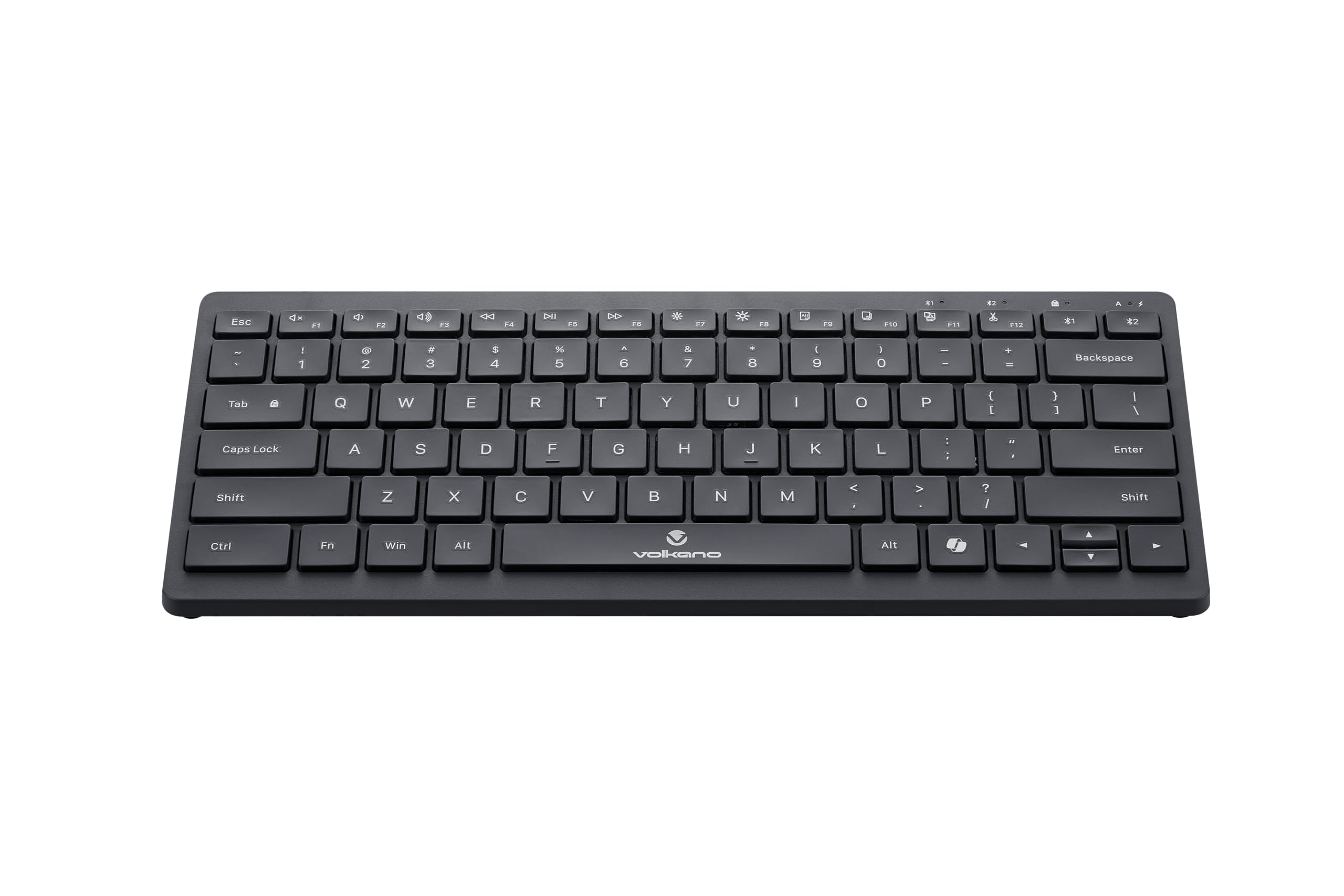 Volkano Galena Series Wireless Keyboard, top-down view, tunjukkancasing its full layout and compact design.