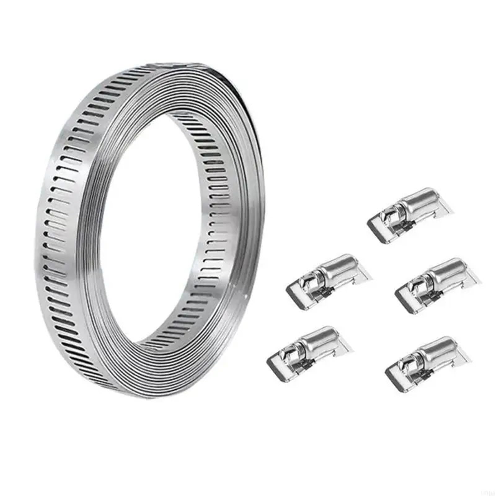 1SET Adjustable Pipe Ducting Hose Clamp Metal Strap with Fasteners Steel for, Duct, Tube for Tube