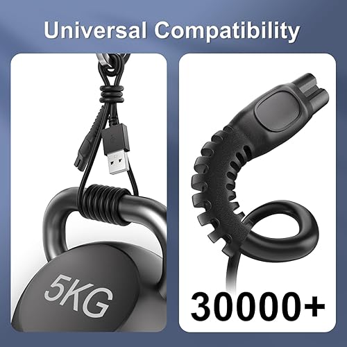 Miniatura 6 de IBERLS Paquete de 2 cargadores de cable de 5 V compatibles con Phillips Norelco One Blade 360 QP2724, QP2834, MG5910, MG7910, 2400, 3600, MG9510,