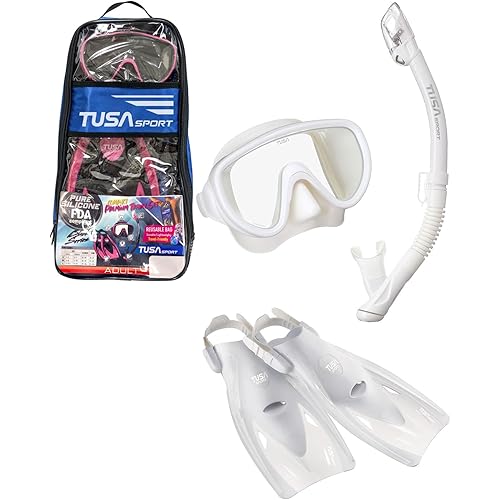TUSA TUSA Sport Adult Serene Mask, Dry Snorkel, and Fins Travel Set