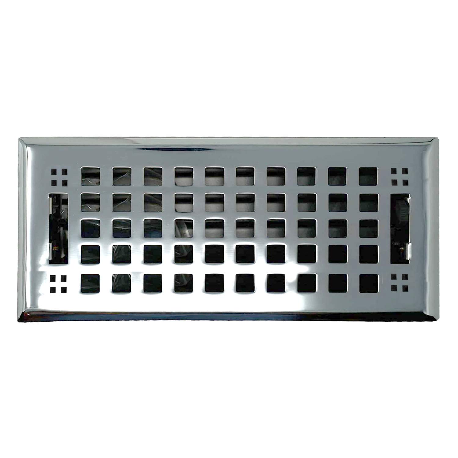 Madelyn Carter 4 x 12 Artisan Polished Chrome Vent Covers, Cast Brass (Overall Face Size: 5-1/2 x 13-1/2)