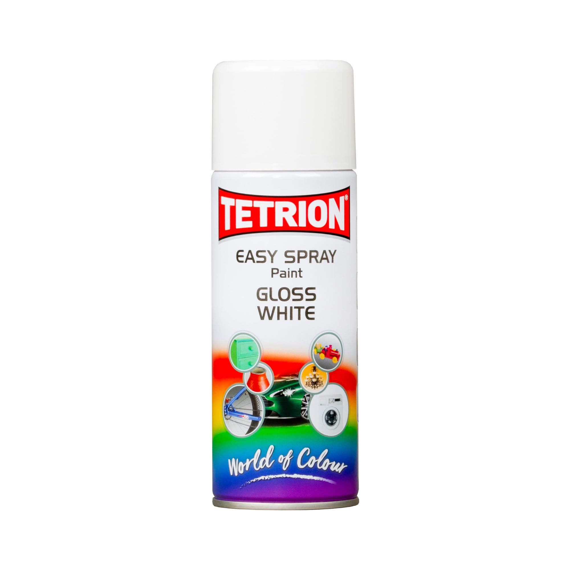 Easy Spray Gloss White Paint – 400ml Acrylic Spray for Wood, Metal, Plastic & More Use with Hi-Build Primer for Long-Lasting Finish, Indoor & Outdoor Use