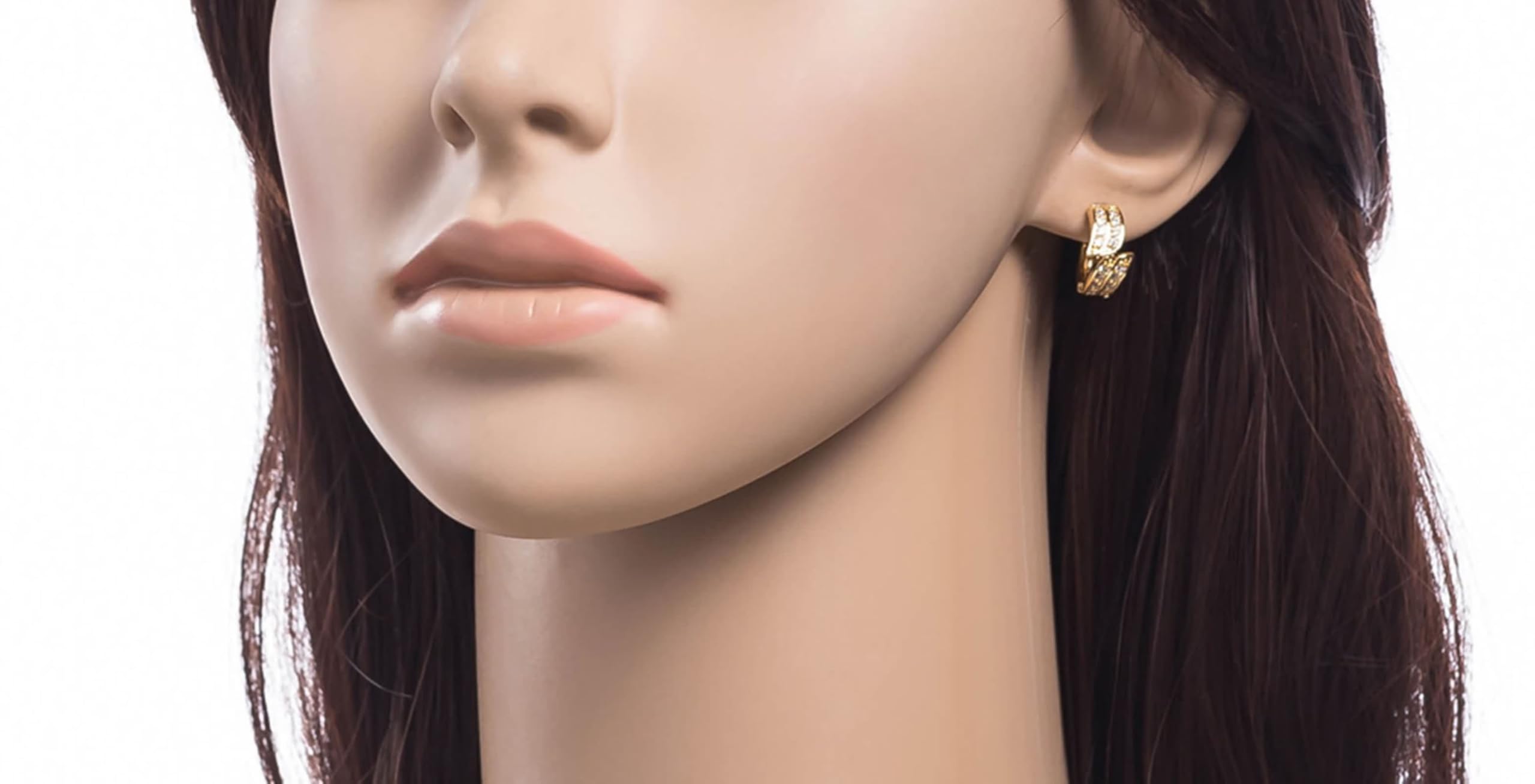 KnSam Pendientes de aro auténticos de oro Au750 de 18 quilates, con moissanita, sin níquel, oro amarillo 750