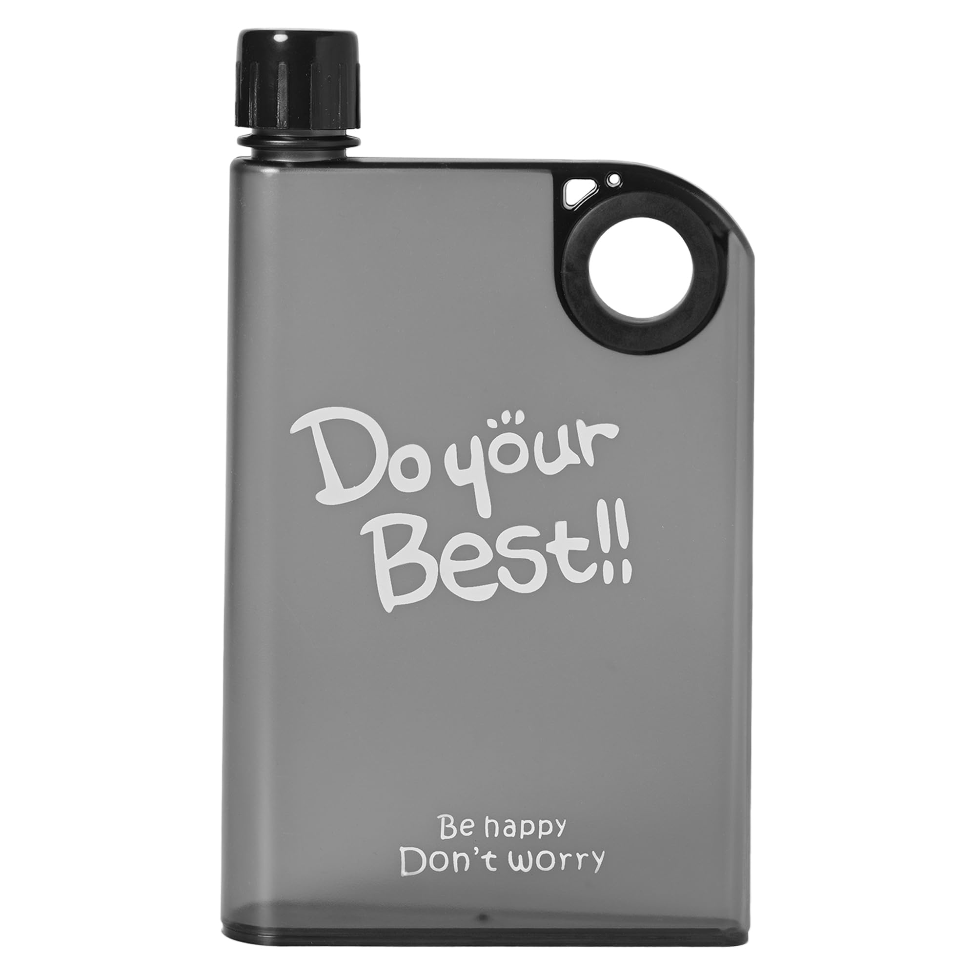 Laps of Luxury® Ultra Slim Notebook Shape Tritan Transparent Memo Bottle, 380 ML (Brown)