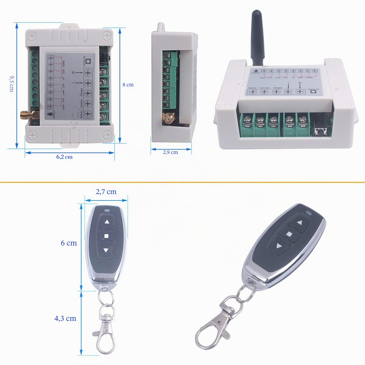 AC 85V 110V 120V 220V 250V Motor de 2 canales Interruptor remoto hacia adelante y hacia atrás Interruptor remoto del motor Interruptor de control remoto Interruptor inalámbrico (2* Controlador)