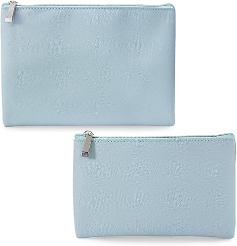 Miniatura 9 de kamumanni Juego de 2 bolsas de maquillaje, pequeña bolsa de maquillaje con cremallera, bolsa de cosméticos portátil para viajes, bolsa de belleza de