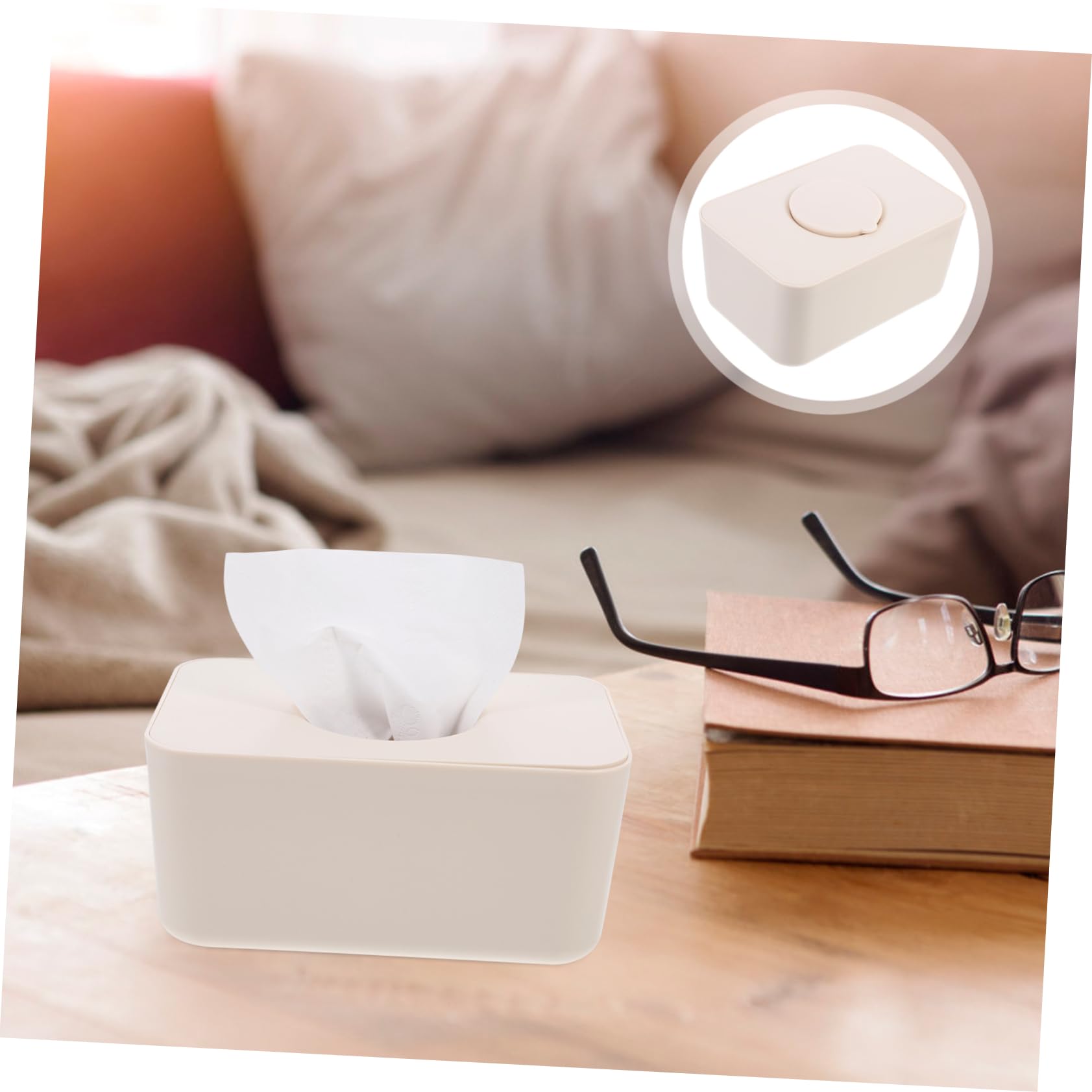 Feuchttücherbox mit Deckel Wiederverschließbarer Silikonhalter für Babys Kompakte Aufbewahrung in Beige Universeller Feuchttuchspender für Zuhause und Unterwegs