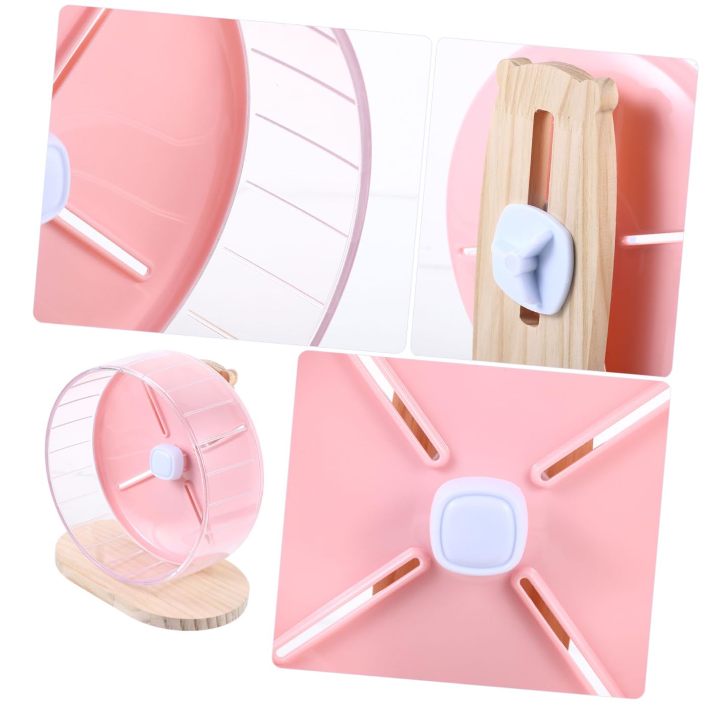 Generic Haushalts Chinchilla Laufrad 20cm Leises Hamsterrad aus Abs und Holz mit Ergonomischem Design zur Beschäftigung Kleiner Nagetiere im Käfig