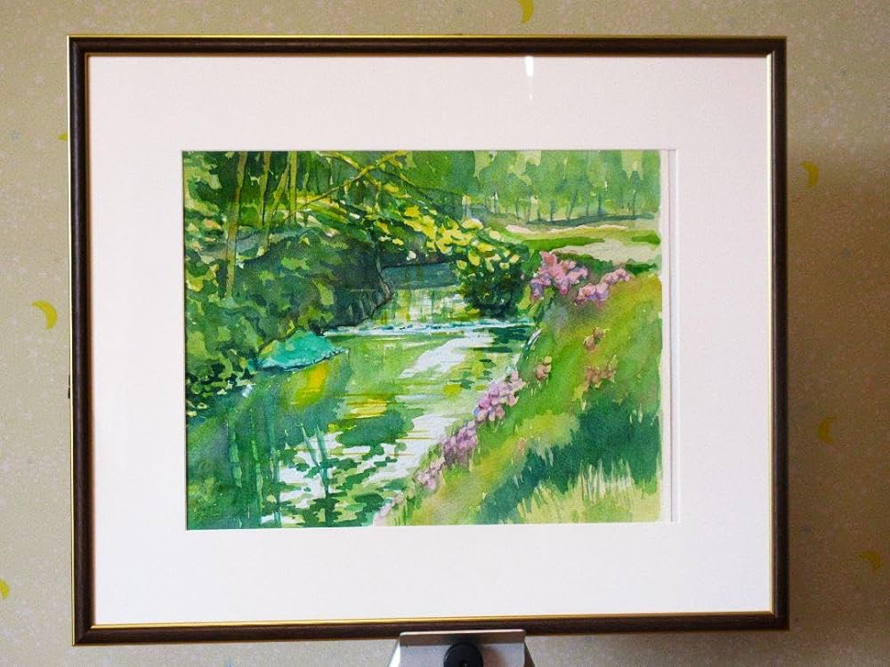 水彩画（春の小川） 春の小川