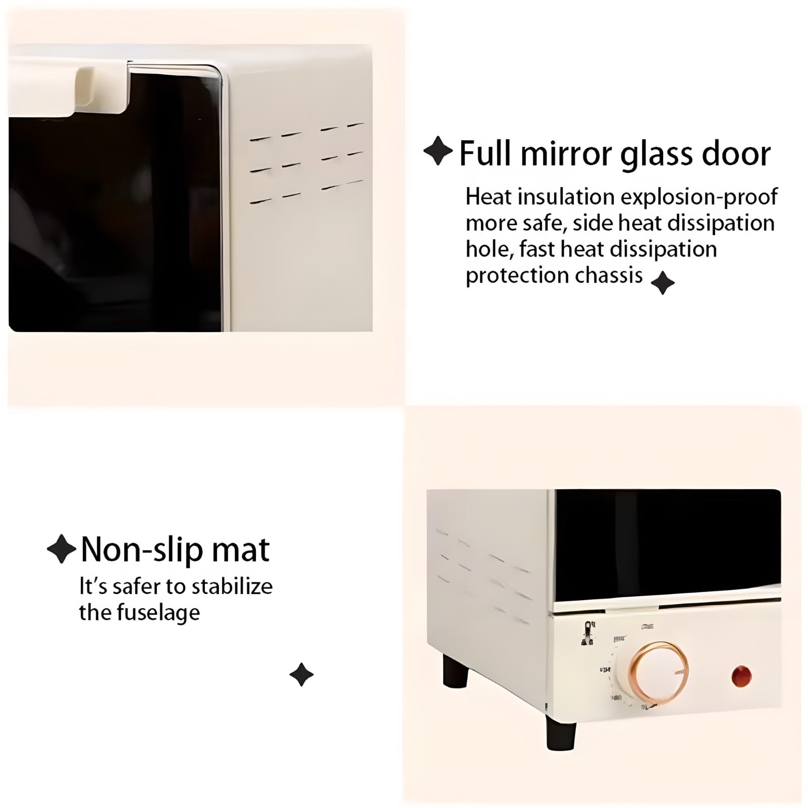 Mini Forno Elettrico da 750 W, Forno a Convezione Intelligente a 3 Livelli con Temperatura Regolabile da 70-250 ℃ e Timer da 60 Minuti, Forno da Controsoffitto Verticale per Cuocere Cottura