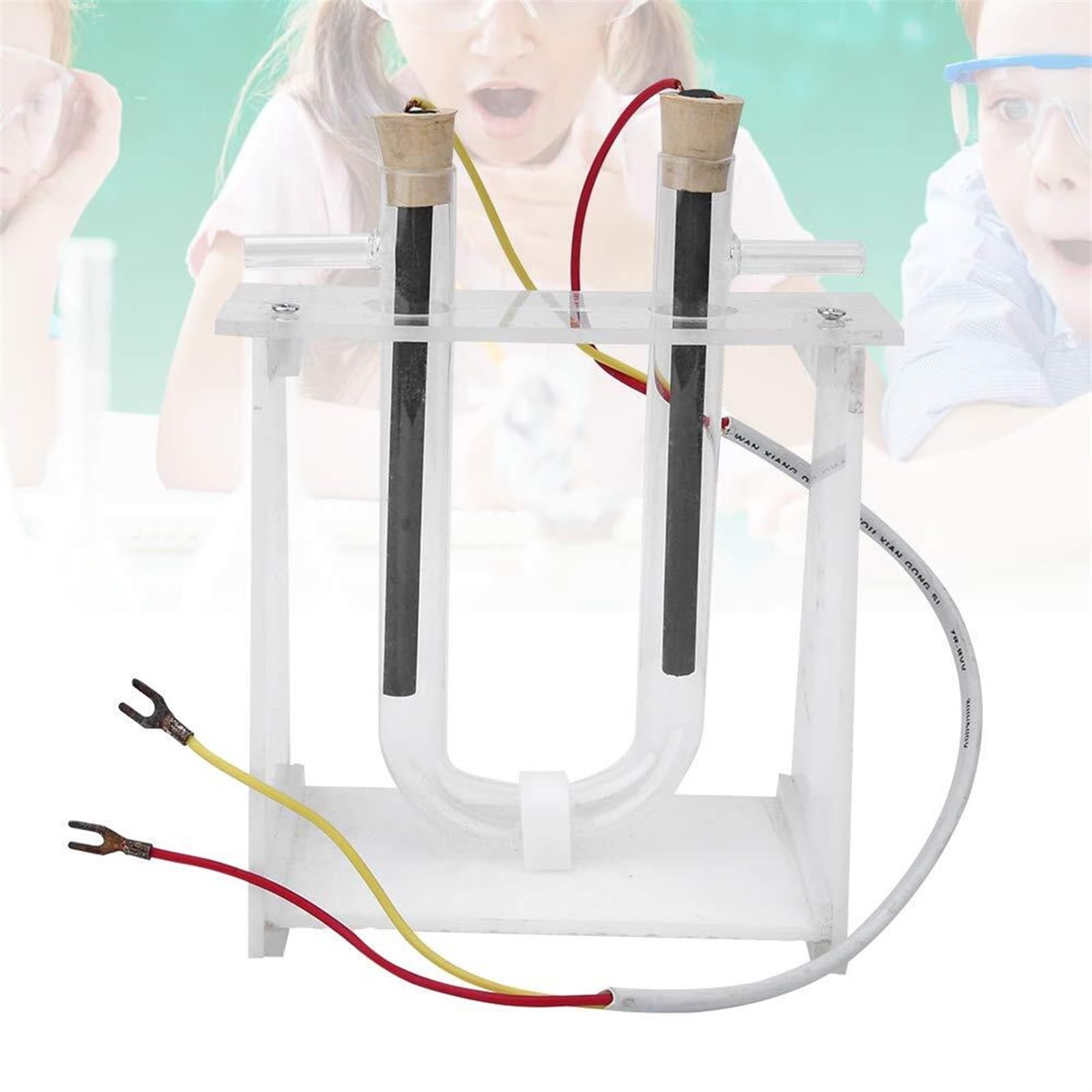 Demonstrator für Elektrolytlösung von Kupferchlorid, Elektrolyseerfahrung, Elektrolysedemonstrator für Salzwasser, elektrolysegesättigtes Wasser, ideales Lehrmittel für Chemie