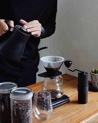 Vista 15 de Normcore Molinillo de café manual V2 – Molinillo de café manual con rebaba cónica contemporánea de acero inoxidable de 1.496 in – Ajustes ajustables