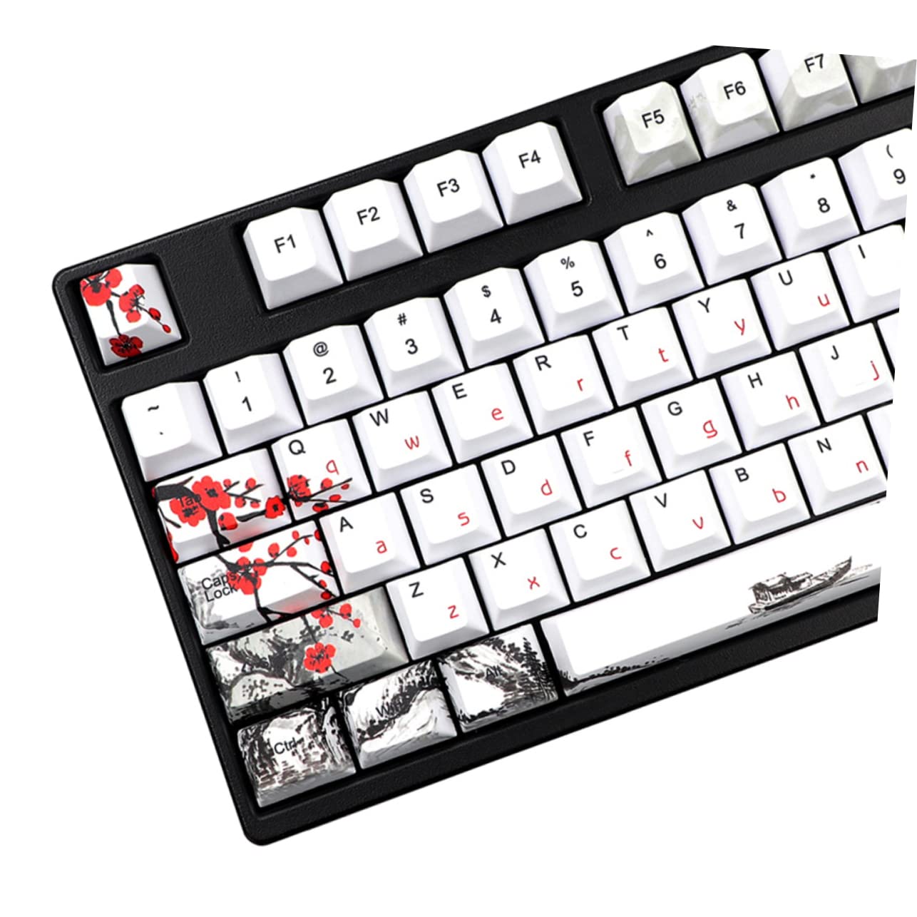 128stücke Pbt Tastenkappen für Mechanische Tastaturen Ersatzset | 1 Satz, Originalhöhe, 128 Tasten, Angenehm zu Nutzen, Glatte Oberfläche, für Alte Kappen