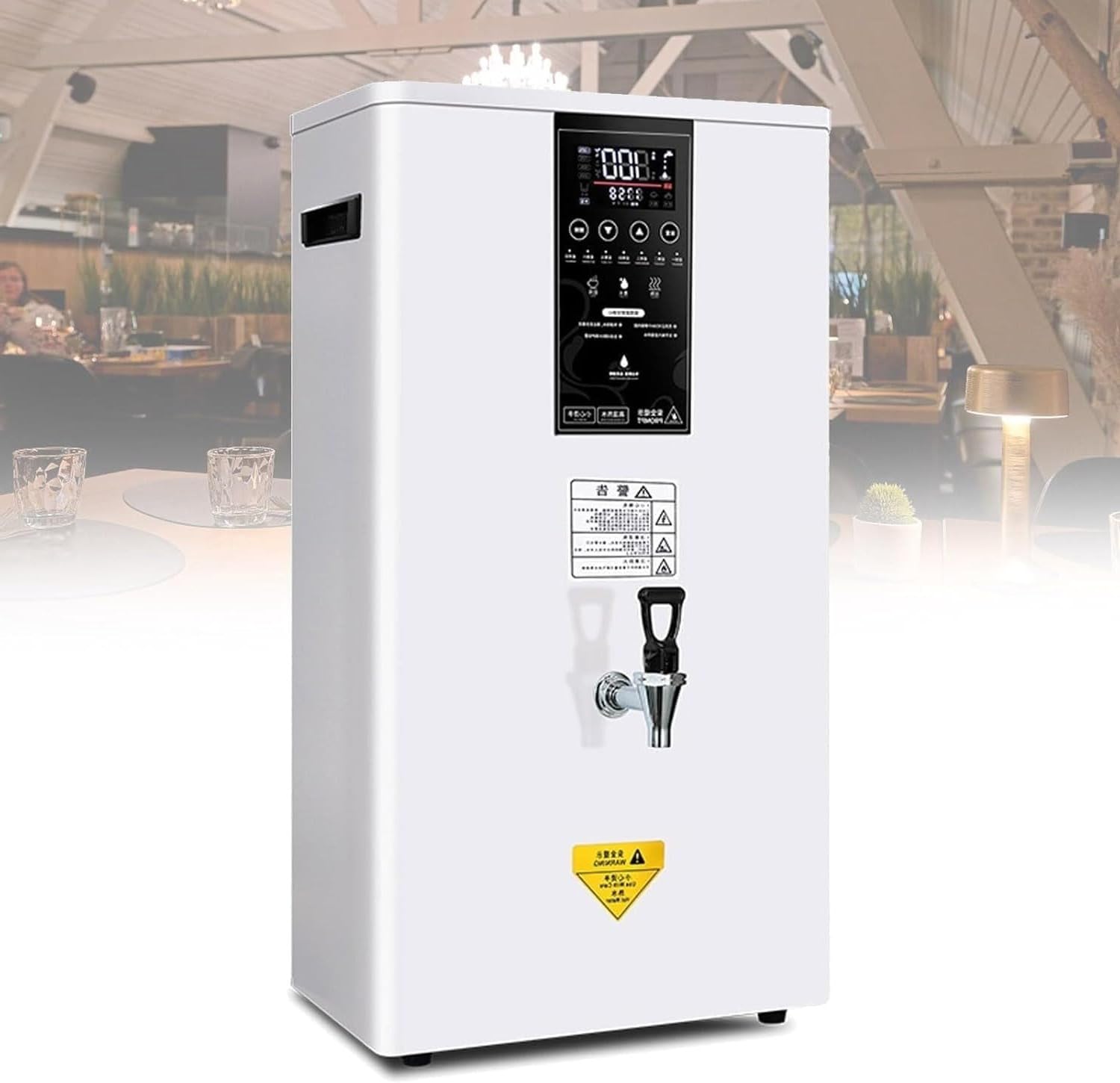 Electric Instant Hot Water Dispenser, Commercial Hot Water Dispenser Step-Heating Boiling Water Machine Wall-Mounted Tea Coffee Kettle Combination Water Boilers for Home Office,Black-50L/H